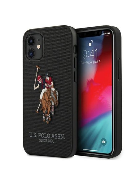 JAV Polo Assn byla Siuvinėjimo kolekcija iPhone 12 mini - juoda JAV Polo Assn byla Siuvinėjimo kolekcija iPhone 12 mini - juoda