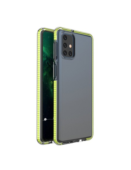 Spring Case, gelinis dėklas su spalvingu rėmeliu, skirtas Samsung Galaxy M51, geltonas
