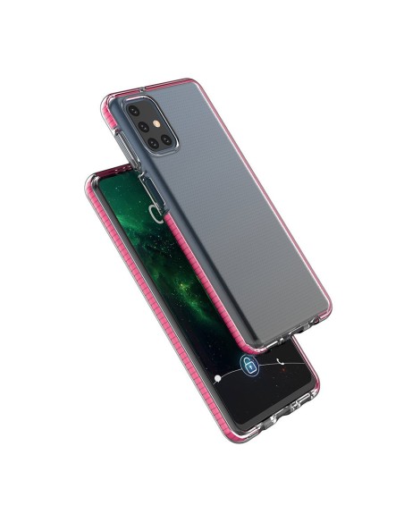 Spring Case, gelinis dėklas su spalvingu rėmeliu, skirtas Samsung Galaxy M51, geltonas