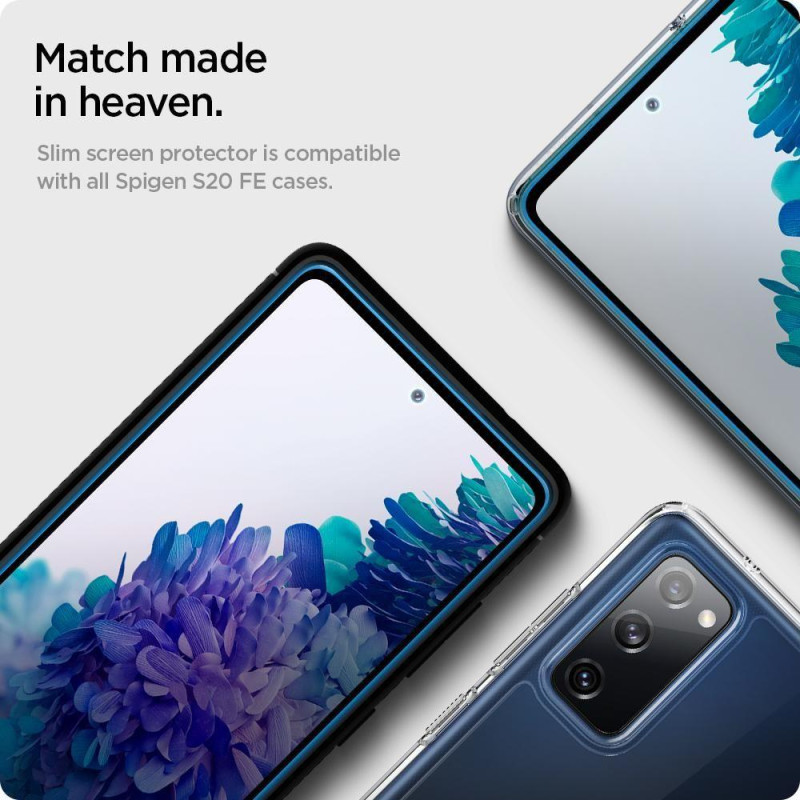 Spigen Glass FC grūdintas stiklas, skirtas Samsung Galaxy S20 FE - juodas