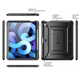 „Unicorn Beetle Pro Supcase“ dėklas, skirtas iPad Air 4 2020 / 5 2022 – juodas