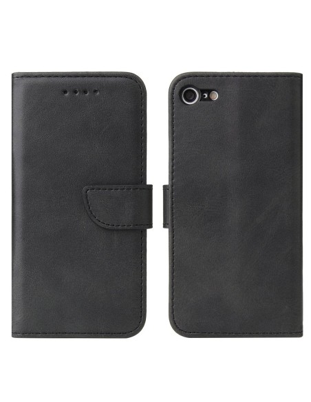 Magnet Case elegantiškas dėklas su atvartu ir stovo funkcija iPhone SE 2022 / SE 2020 / iPhone 8 / iPhone 7 juodas Magnet Case elegantiškas dėklas su atvartu ir stovo funkcija iPhone SE 2022 / SE 2020 / iPhone 8 / iPhone 7 juodas