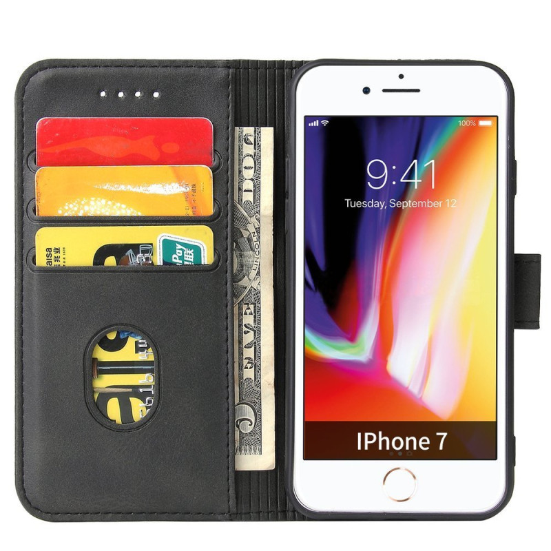 Magnet Case elegantiškas dėklas su atvartu ir stovo funkcija iPhone SE 2022 / SE 2020 / iPhone 8 / iPhone 7 juodas