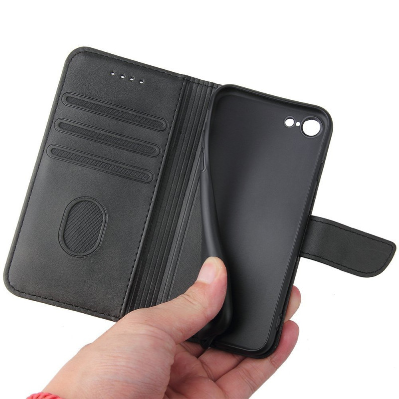 Magnet Case elegantiškas dėklas su atvartu ir stovo funkcija iPhone SE 2022 / SE 2020 / iPhone 8 / iPhone 7 juodas