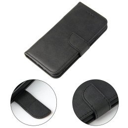 Magnet Case elegantiškas dėklas su atvartu ir stovo funkcija iPhone SE 2022 / SE 2020 / iPhone 8 / iPhone 7 juodas