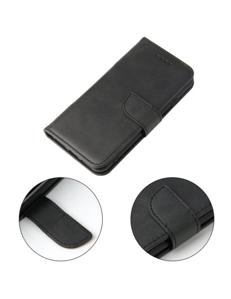 Magnet Case elegantiškas dėklas su atvartu ir stovo funkcija iPhone SE 2022 / SE 2020 / iPhone 8 / iPhone 7 juodas Magnet Case elegantiškas dėklas su atvartu ir stovo funkcija iPhone SE 2022 / SE 2020 / iPhone 8 / iPhone 7 juodas