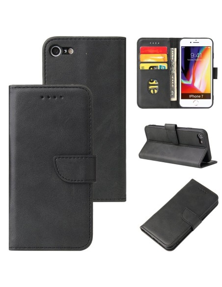 Magnet Case elegantiškas dėklas su atvartu ir stovo funkcija iPhone SE 2022 / SE 2020 / iPhone 8 / iPhone 7 juodas Magnet Case elegantiškas dėklas su atvartu ir stovo funkcija iPhone SE 2022 / SE 2020 / iPhone 8 / iPhone 7 juodas