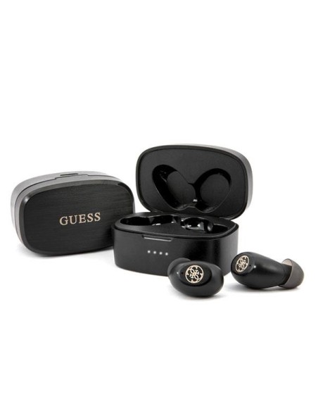 Guess 4G TWS Bluetooth ausinės + dokas - juodos spalvos