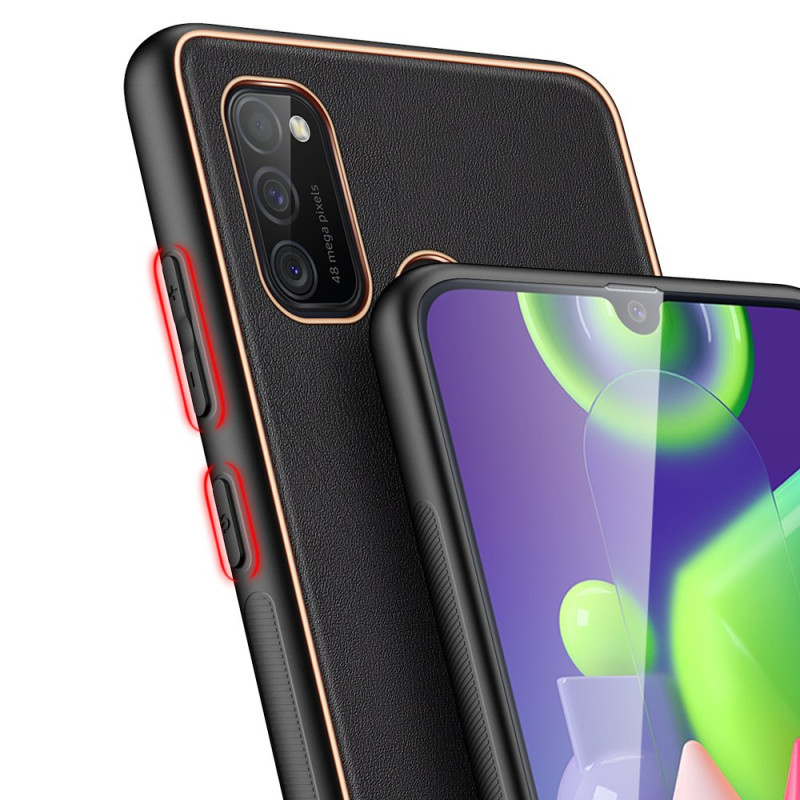 Dux Ducis Yolo elegantiškas dėklas su ekologiškos odos dangteliu, skirtas Samsung Galaxy M30s juodas