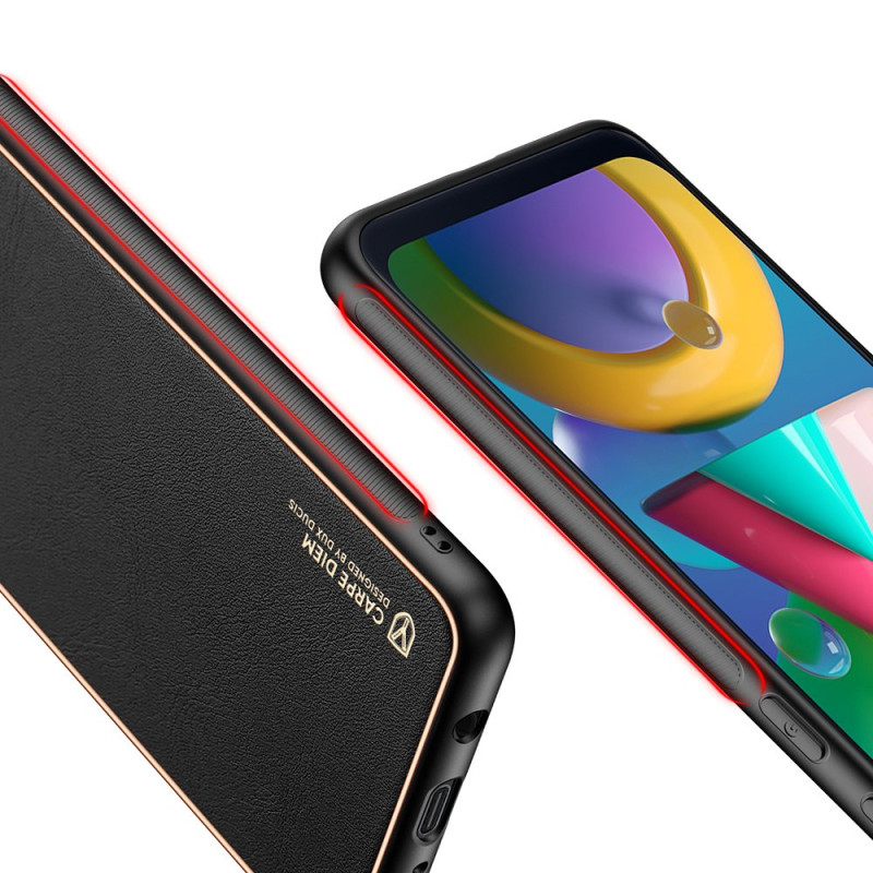 Dux Ducis Yolo elegantiškas dėklas su ekologiškos odos dangteliu, skirtas Samsung Galaxy M30s juodas