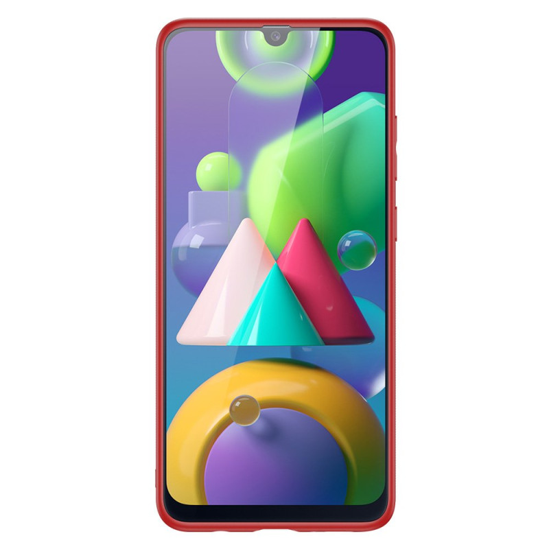 Dux Ducis Yolo elegantiškas dėklas su ekologiškos odos dangteliu, skirtas Samsung Galaxy M30s raudonas
