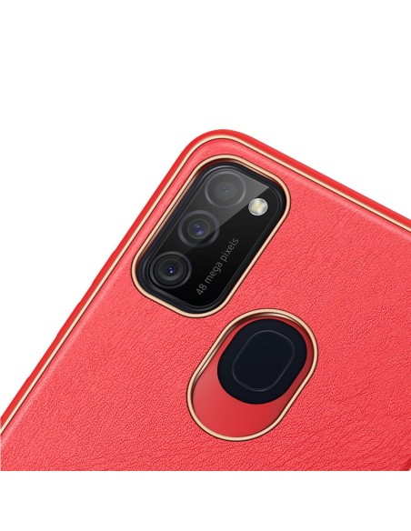 Dux Ducis Yolo elegantiškas dėklas su ekologiškos odos dangteliu, skirtas Samsung Galaxy M30s raudonas Dux Ducis Yolo elegantiškas dėklas su ekologiškos odos dangteliu, skirtas Samsung Galaxy M30s raudonas