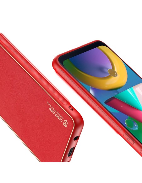 Dux Ducis Yolo elegantiškas dėklas su ekologiškos odos dangteliu, skirtas Samsung Galaxy M30s raudonas Dux Ducis Yolo elegantiškas dėklas su ekologiškos odos dangteliu, skirtas Samsung Galaxy M30s raudonas