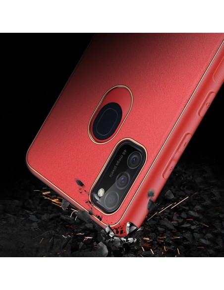 Dux Ducis Yolo elegantiškas dėklas su ekologiškos odos dangteliu, skirtas Samsung Galaxy M30s raudonas Dux Ducis Yolo elegantiškas dėklas su ekologiškos odos dangteliu, skirtas Samsung Galaxy M30s raudonas