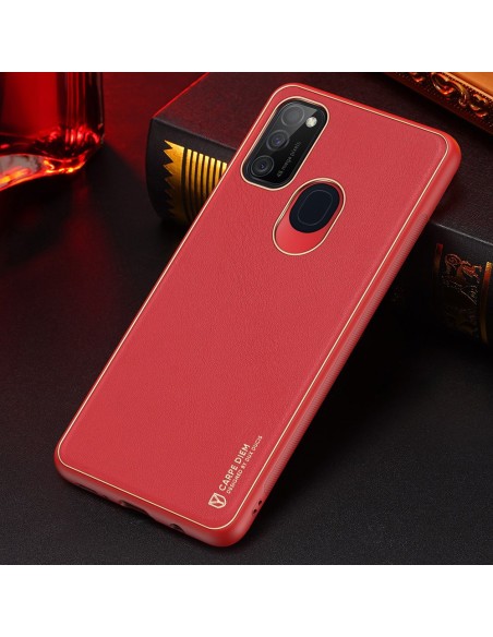Dux Ducis Yolo elegantiškas dėklas su ekologiškos odos dangteliu, skirtas Samsung Galaxy M30s raudonas Dux Ducis Yolo elegantiškas dėklas su ekologiškos odos dangteliu, skirtas Samsung Galaxy M30s raudonas