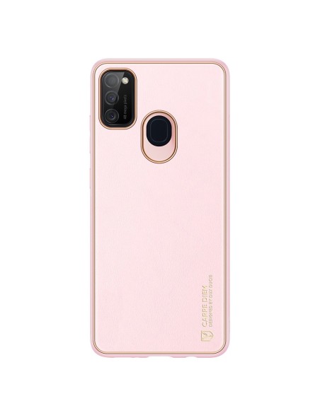 Elegantiškas Dux Ducis Yolo dėklas su ekologiškos odos dangteliu, skirtas Samsung Galaxy M30s rožinės spalvos Elegantiškas Dux Ducis Yolo dėklas su ekologiškos odos dangteliu, skirtas Samsung Galaxy M30s rožinės spalvos