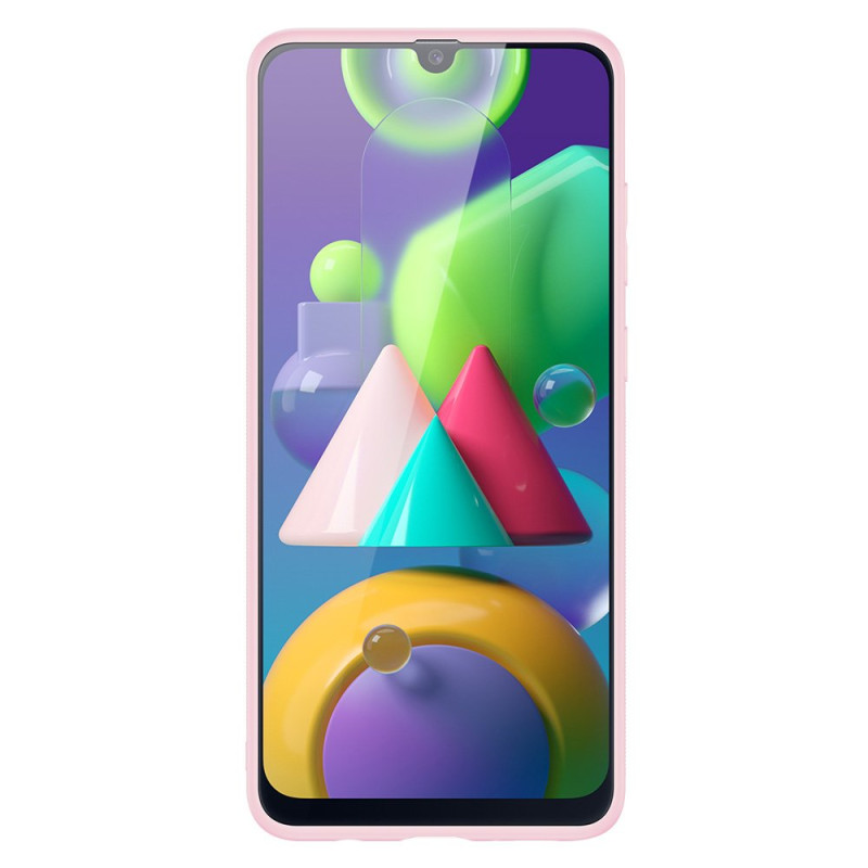 Elegantiškas Dux Ducis Yolo dėklas su ekologiškos odos dangteliu, skirtas Samsung Galaxy M30s rožinės spalvos