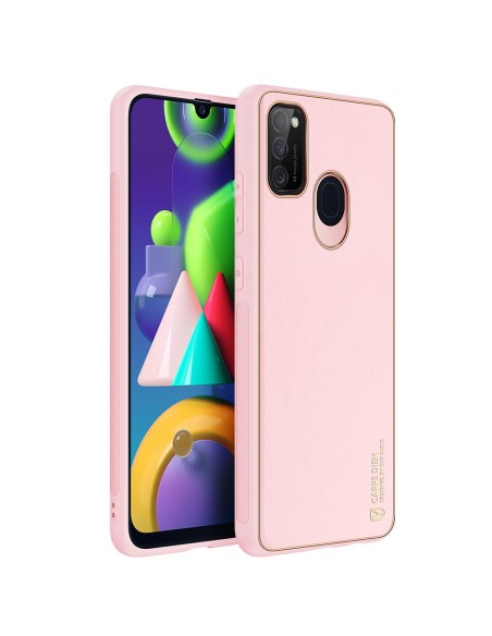 Elegantiškas Dux Ducis Yolo dėklas su ekologiškos odos dangteliu, skirtas Samsung Galaxy M30s rožinės spalvos Elegantiškas Dux Ducis Yolo dėklas su ekologiškos odos dangteliu, skirtas Samsung Galaxy M30s rožinės spalvos