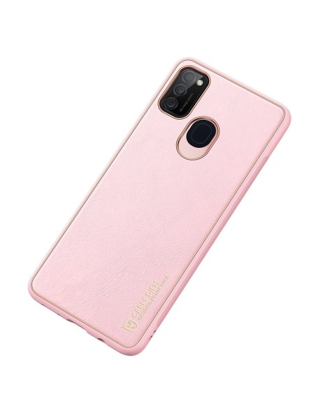 Elegantiškas Dux Ducis Yolo dėklas su ekologiškos odos dangteliu, skirtas Samsung Galaxy M30s rožinės spalvos Elegantiškas Dux Ducis Yolo dėklas su ekologiškos odos dangteliu, skirtas Samsung Galaxy M30s rožinės spalvos