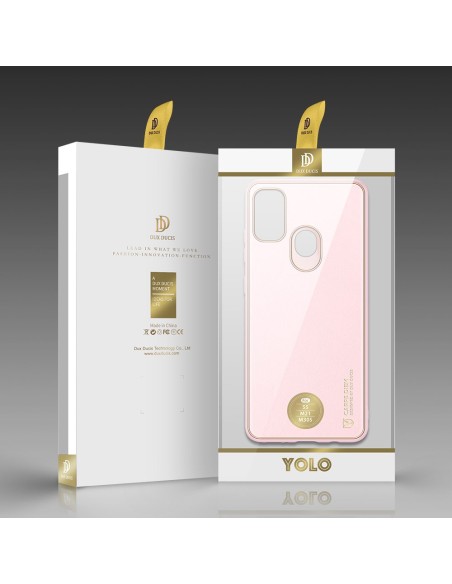 Elegantiškas Dux Ducis Yolo dėklas su ekologiškos odos dangteliu, skirtas Samsung Galaxy M30s rožinės spalvos Elegantiškas Dux Ducis Yolo dėklas su ekologiškos odos dangteliu, skirtas Samsung Galaxy M30s rožinės spalvos