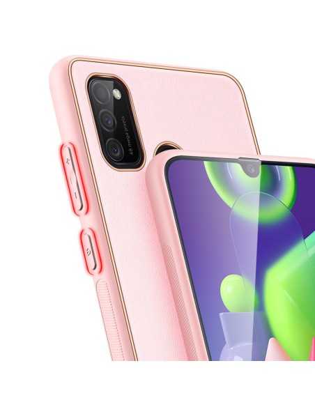Elegantiškas Dux Ducis Yolo dėklas su ekologiškos odos dangteliu, skirtas Samsung Galaxy M30s rožinės spalvos Elegantiškas Dux Ducis Yolo dėklas su ekologiškos odos dangteliu, skirtas Samsung Galaxy M30s rožinės spalvos
