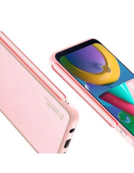 Elegantiškas Dux Ducis Yolo dėklas su ekologiškos odos dangteliu, skirtas Samsung Galaxy M30s rožinės spalvos Elegantiškas Dux Ducis Yolo dėklas su ekologiškos odos dangteliu, skirtas Samsung Galaxy M30s rožinės spalvos