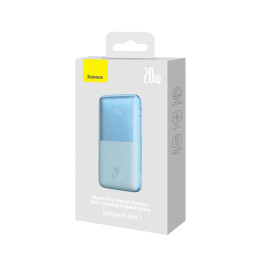 Bipow Pro maitinimo blokas 10000mAh 20W + USB laidas 3A 0,3m mėlynas