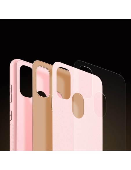 Elegantiškas Dux Ducis Yolo dėklas su ekologiškos odos dangteliu, skirtas Samsung Galaxy M30s rožinės spalvos Elegantiškas Dux Ducis Yolo dėklas su ekologiškos odos dangteliu, skirtas Samsung Galaxy M30s rožinės spalvos