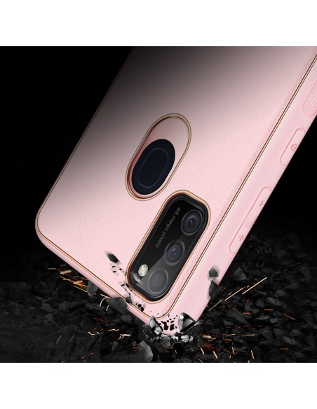 Elegantiškas Dux Ducis Yolo dėklas su ekologiškos odos dangteliu, skirtas Samsung Galaxy M30s rožinės spalvos Elegantiškas Dux Ducis Yolo dėklas su ekologiškos odos dangteliu, skirtas Samsung Galaxy M30s rožinės spalvos