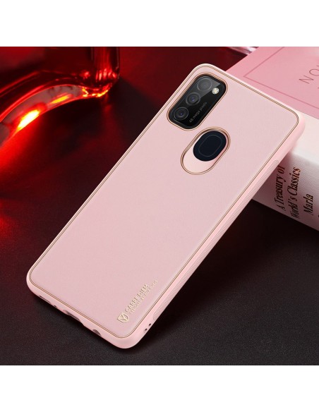 Elegantiškas Dux Ducis Yolo dėklas su ekologiškos odos dangteliu, skirtas Samsung Galaxy M30s rožinės spalvos Elegantiškas Dux Ducis Yolo dėklas su ekologiškos odos dangteliu, skirtas Samsung Galaxy M30s rožinės spalvos