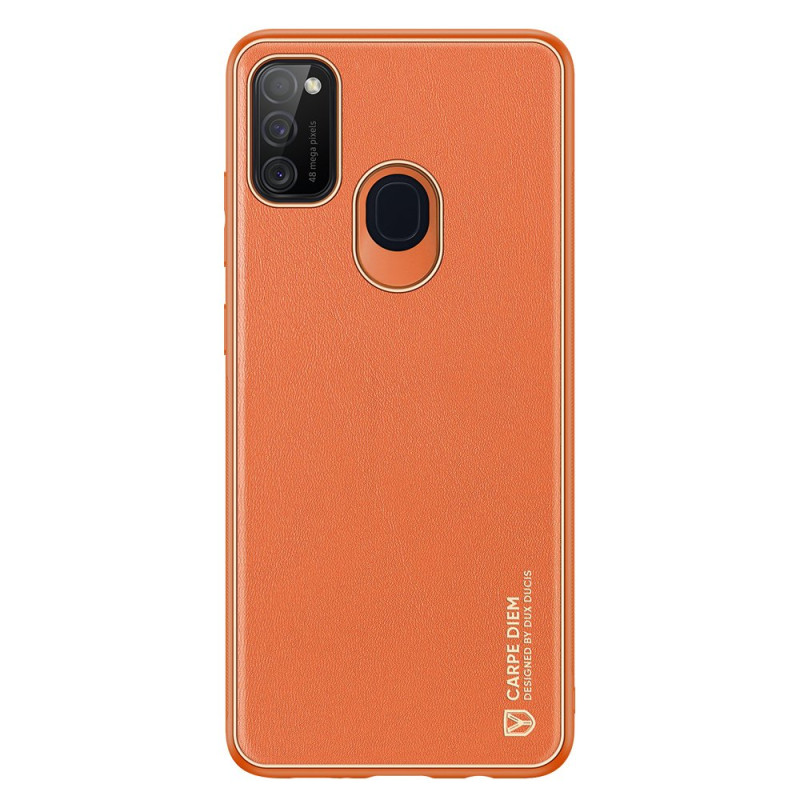 Elegantiškas Dux Ducis Yolo dėklas su ekologiškos odos dangteliu, skirtas Samsung Galaxy M30s oranžinei spalvai Elegantiškas Dux Ducis Yolo dėklas su ekologiškos odos dangteliu, skirtas Samsung Galaxy M30s oranžinei spalvai