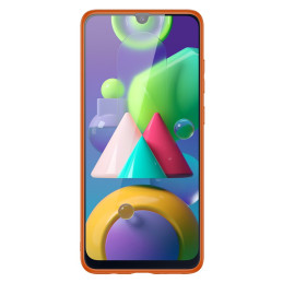 Elegantiškas Dux Ducis Yolo dėklas su ekologiškos odos dangteliu, skirtas Samsung Galaxy M30s oranžinei spalvai