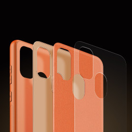 Elegantiškas Dux Ducis Yolo dėklas su ekologiškos odos dangteliu, skirtas Samsung Galaxy M30s oranžinei spalvai