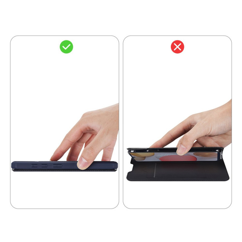 DUX DUCIS Skin X dėklo dėklo dangtelis su atvartu, skirtas Samsung Galaxy A42 5G mėlynas