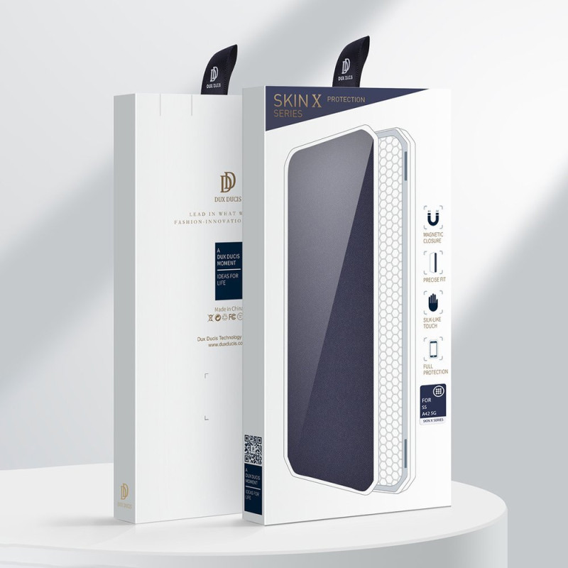 DUX DUCIS Skin X dėklo dėklo dangtelis su atvartu, skirtas Samsung Galaxy A42 5G rožinė