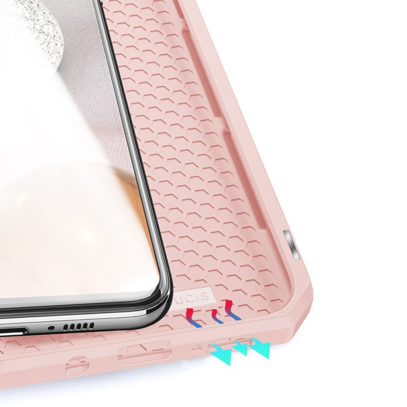 DUX DUCIS Skin X dėklo dėklo dangtelis su atvartu, skirtas Samsung Galaxy A42 5G rožinė