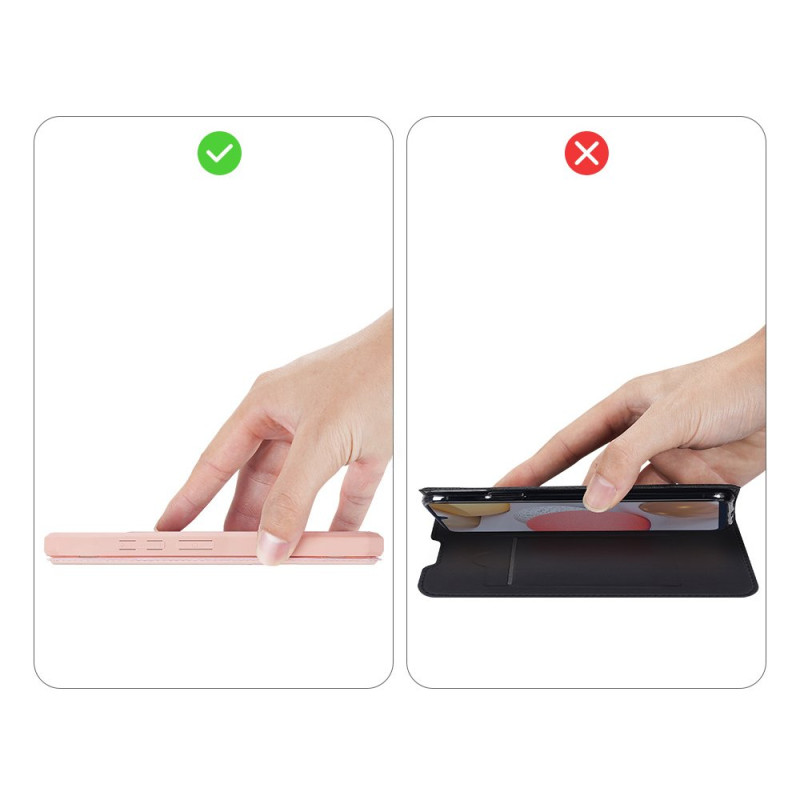 DUX DUCIS Skin X dėklo dėklo dangtelis su atvartu, skirtas Samsung Galaxy A42 5G rožinė