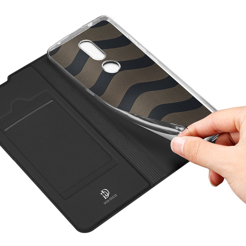 DUX DUCIS Skin Pro dėklo dėklo dėklas su atvartu, skirtas Nokia 2.4 juodas