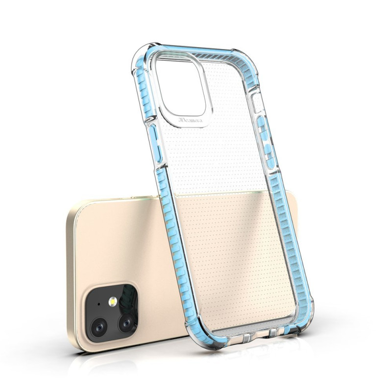 Spring Armor lankstus gelinis šarvuotas dėklas su spalvingu rėmeliu iPhone 12 mini raudonam