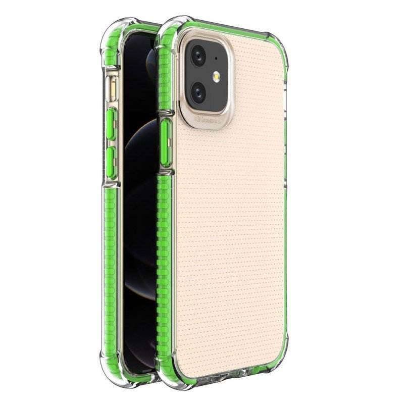 Spring Armor lankstus gelinis šarvuotas dėklas su spalvingu rėmeliu iPhone 12 mini žaliam Spring Armor lankstus gelinis šarvuotas dėklas su spalvingu rėmeliu iPhone 12 mini žaliam