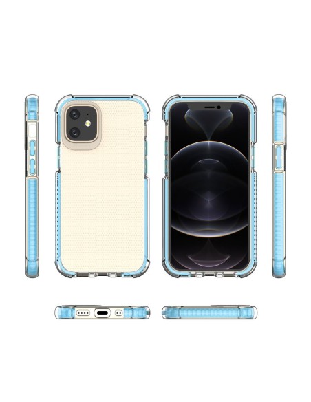 Spring Armor lankstus gelinis šarvuotas dėklas su spalvingu rėmeliu iPhone 12 mini žaliam