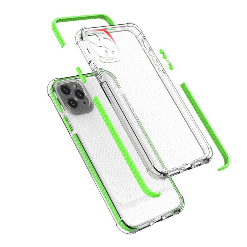 Spring Armor lankstus gelinis šarvuotas dėklas su spalvingu rėmeliu, skirtas iPhone 11 Pro Max, mėlynas