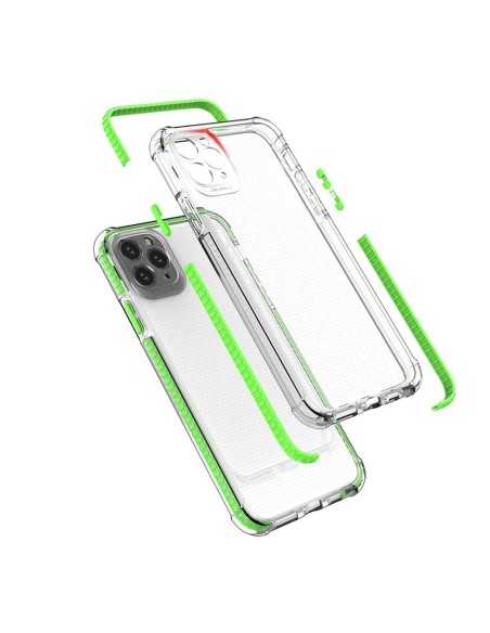 Spring Armor lankstus gelinis šarvuotas dėklas su spalvingu rėmeliu, skirtas iPhone 11 Pro Max, mėlynas Spring Armor lankstus gelinis šarvuotas dėklas su spalvingu rėmeliu, skirtas iPhone 11 Pro Max, mėlynas