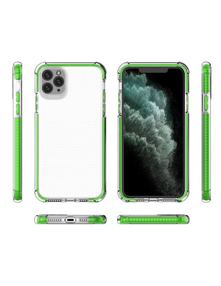 Spring Armor lankstus gelinis šarvuotas dėklas su spalvingu rėmeliu, skirtas iPhone 11 Pro Max, mėlynas Spring Armor lankstus gelinis šarvuotas dėklas su spalvingu rėmeliu, skirtas iPhone 11 Pro Max, mėlynas