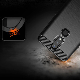 Carbon Case lankstus dangtelis, skirtas Nokia 2.4 juodas