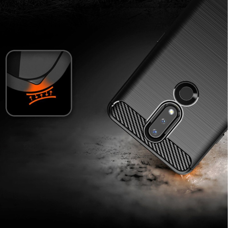 Carbon Case lankstus dangtelis, skirtas Nokia 2.4 juodas