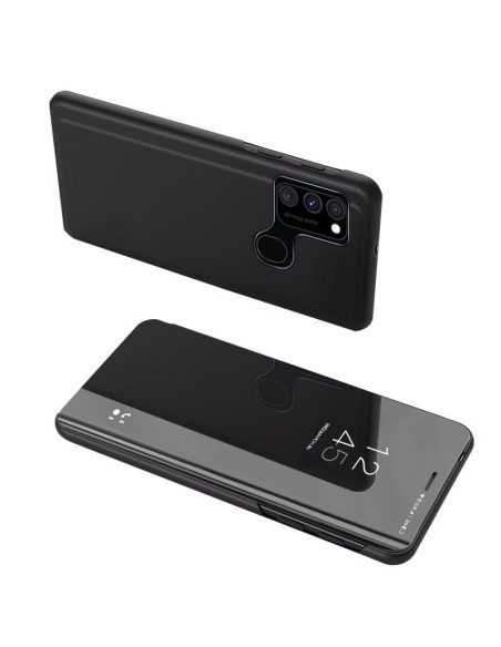 Clear View Case atverčiamas dangtelis, skirtas Samsung Galaxy A12 / Galaxy M12 juodas Clear View Case atverčiamas dangtelis, skirtas Samsung Galaxy A12 / Galaxy M12 juodas