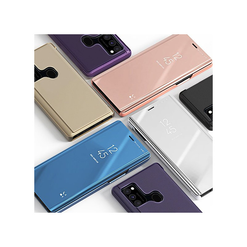 Clear View Case atverčiamas dangtelis, skirtas Samsung Galaxy A12 / Galaxy M12 juodas