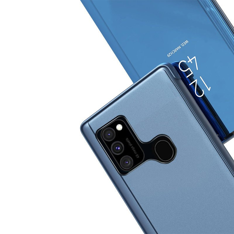 Clear View Case atverčiamas dangtelis, skirtas Samsung Galaxy A12 / Galaxy M12 juodas