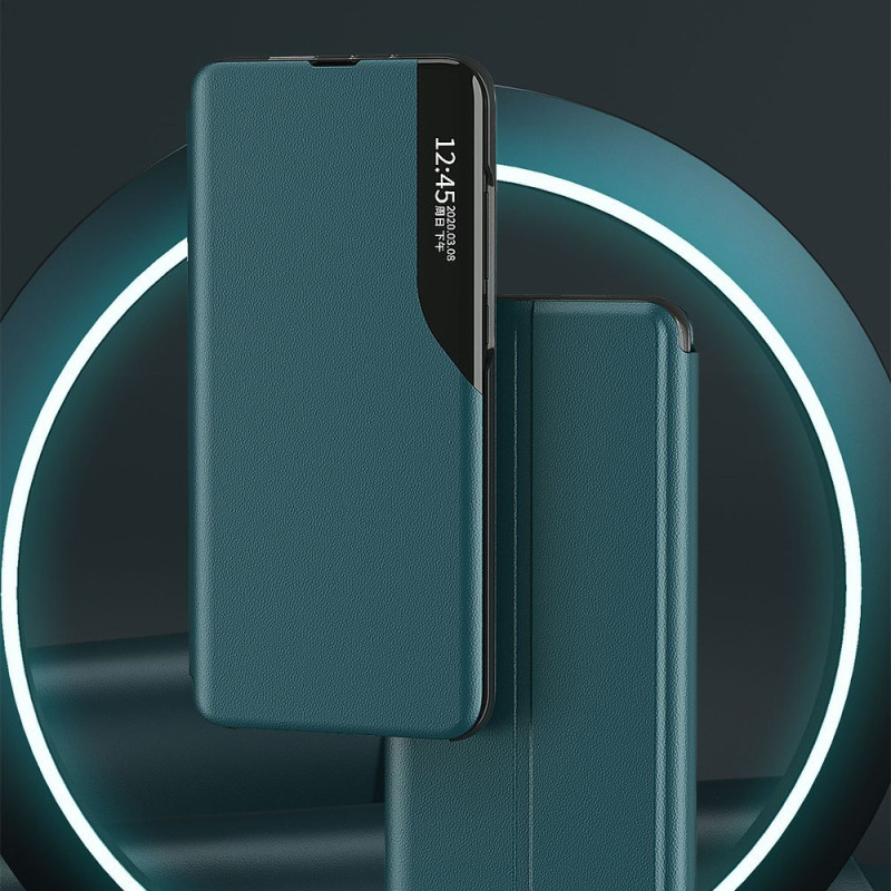 Eco Leather View Case elegantiškas atverčiamas dėklas su stovo funkcija, skirtas Samsung Galaxy A02s EU black